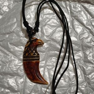 Handcrafted Brown Eagle Pendant Necklace